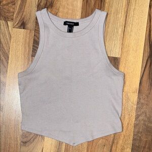 Forever 21 Ribbed Tank Top in Taupe Beige